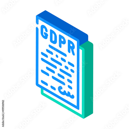 gdpr general data protection regulation in european union isometric icon vector illustration