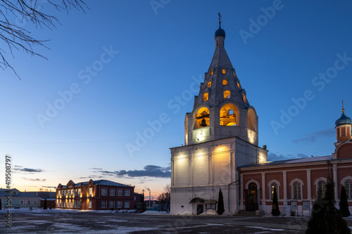 Old town in the evening. The architecture is highlighted. history Center