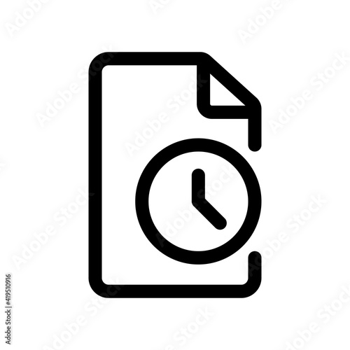Duration of the document or contract outline icon isolated on white background