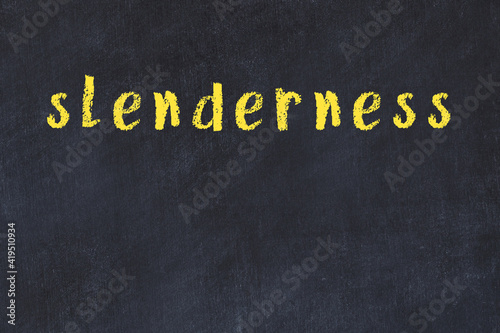 Quadro em tela College chalk desk with the word slenderness written on in