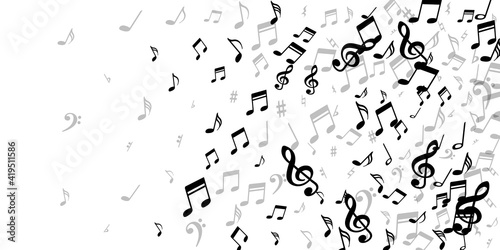 Musical note icons vector wallpaper. Melody