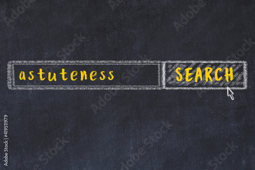 Chalk sketch of browser window with search form and inscription astuteness
