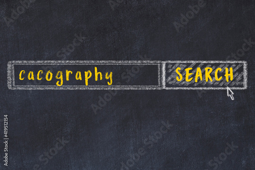 Chalk sketch of browser window with search form and inscription cacography photo