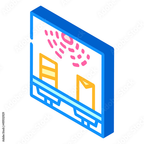 sensor on shelves isometric icon vector illustration