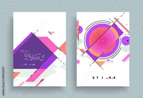 Artistic covers design. Creative colors backgrounds. Trendy futuristic design