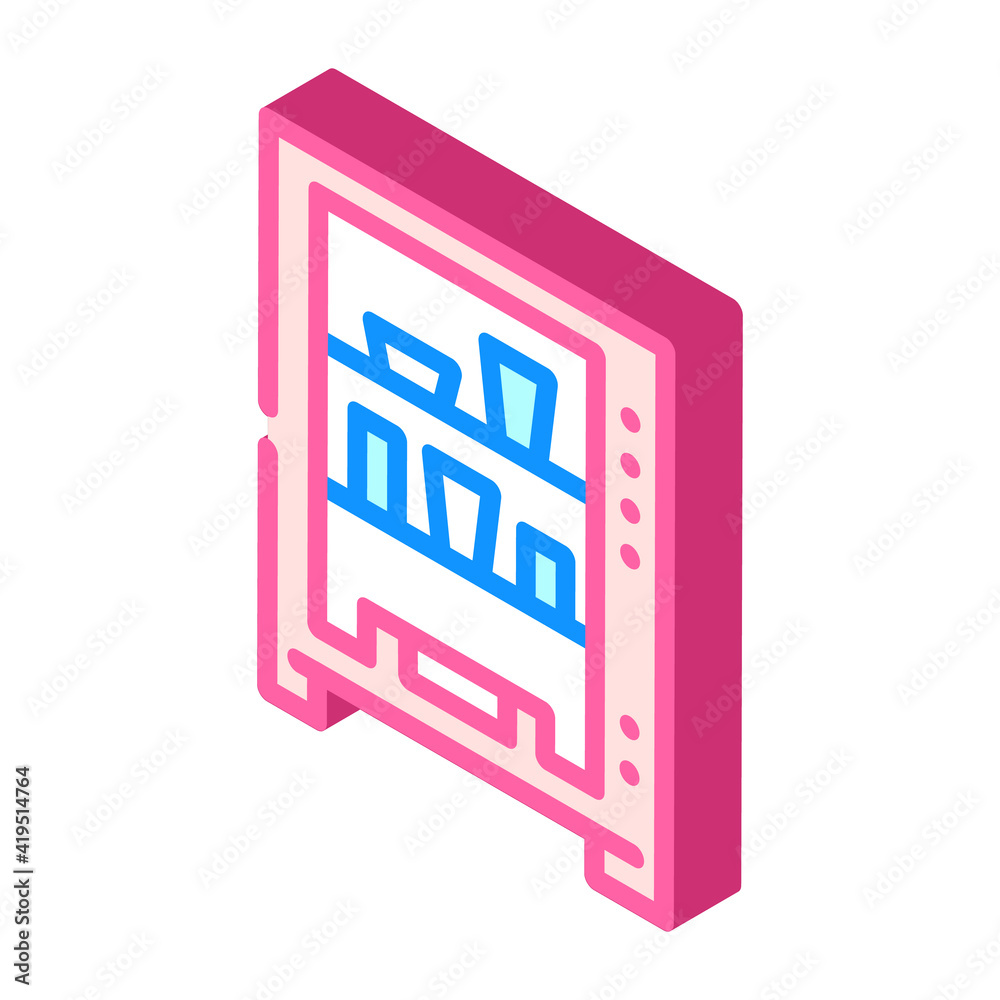 vending machine isometric icon vector illustration sign