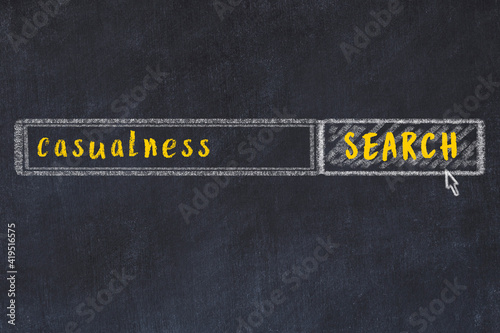 Quadro em tela Chalk sketch of browser window with search form and inscription casualness