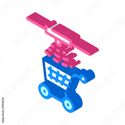 control of movement of carts isometric icon vector illustration