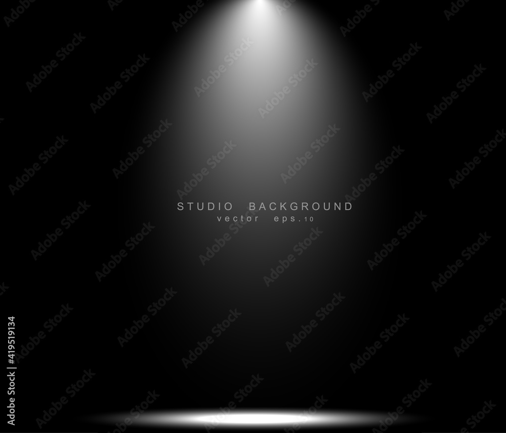 Empty black gradient studio room background. backdrop light inte Empty black gradient studio room background. backdrop light inte