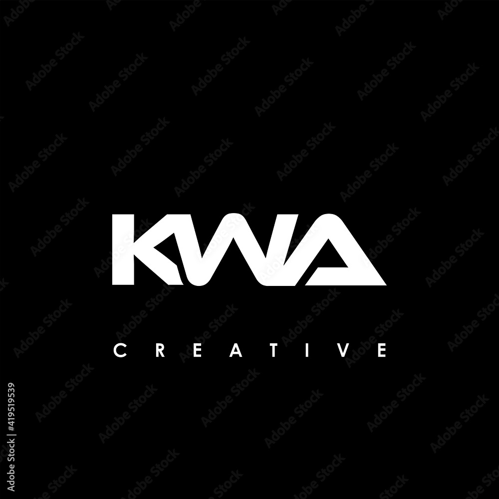 KWA Letter Initial Logo Design Template Vector Illustration - obrazy, fototapety, plakaty 