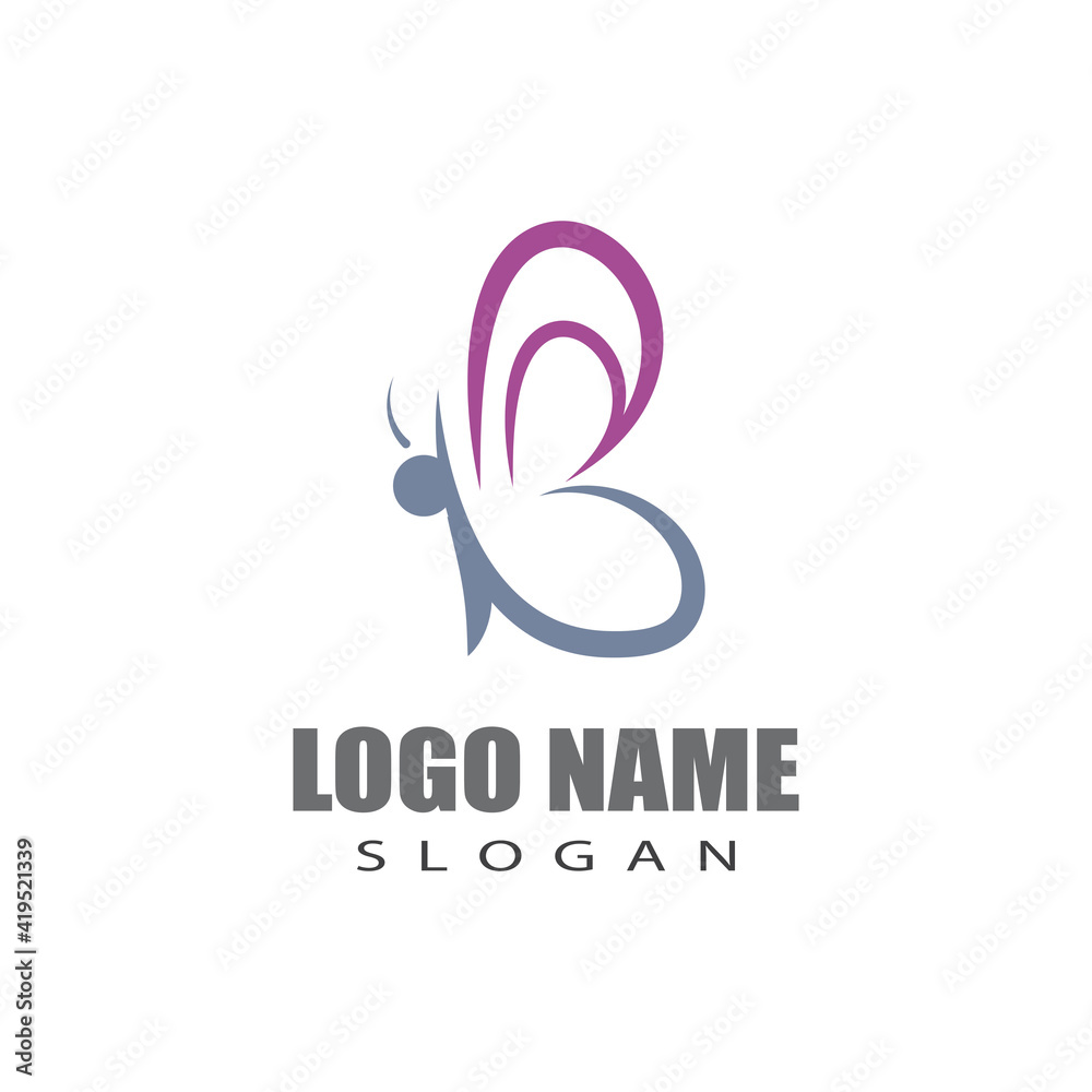 Fototapeta premium Beauty Butterfly logo Vector icon design