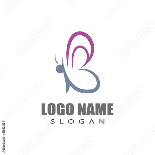 Beauty Butterfly logo Vector icon design