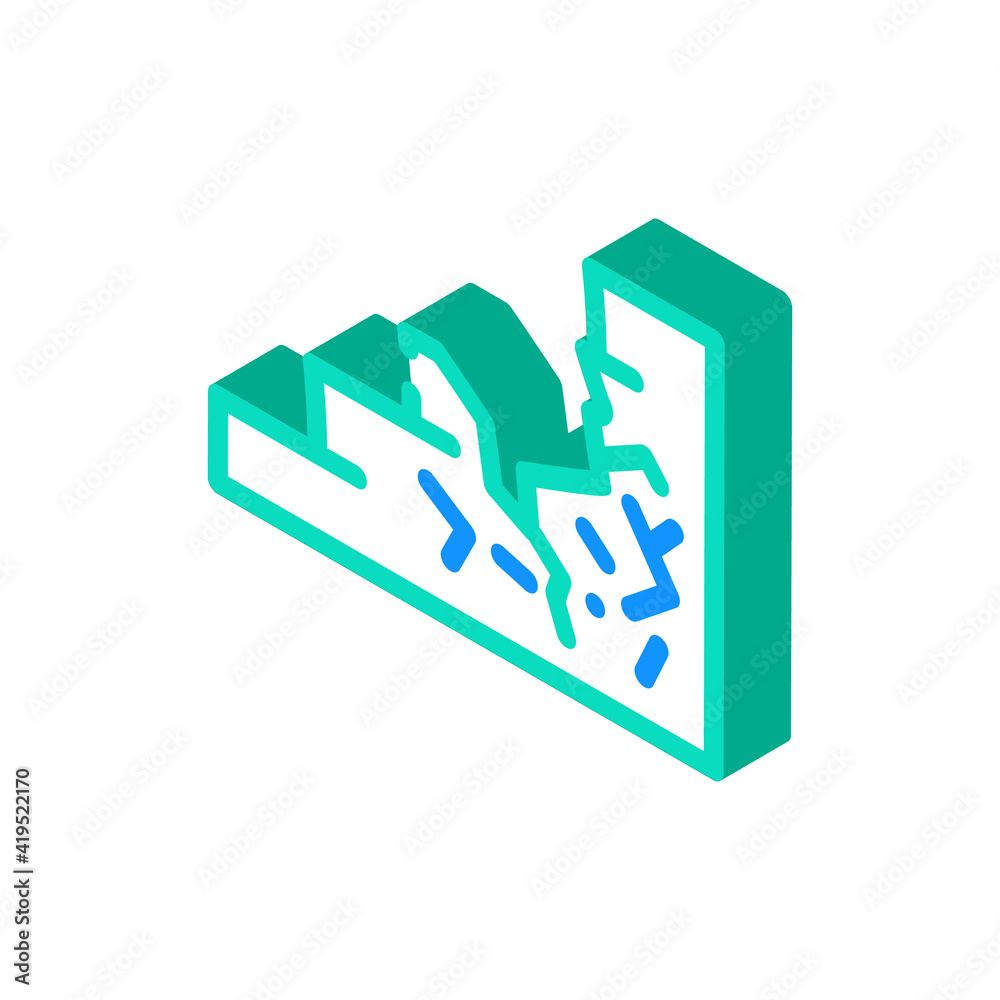 damaged stair isometric icon vector illustration sign damaged stair isometric icon vector illustration sign