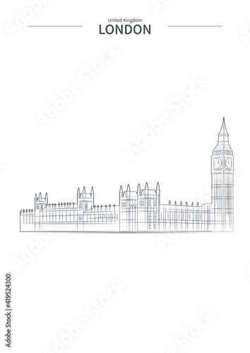 London cityscape line vecto...