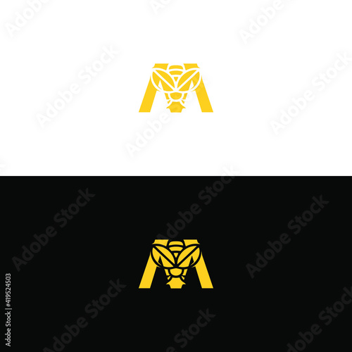 letter m bee logo