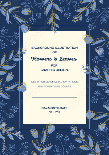 Flower and leaves background design