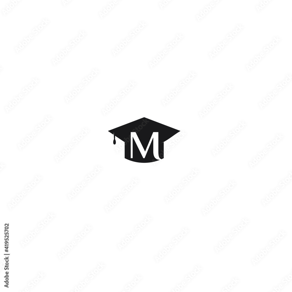 letter M education logo school