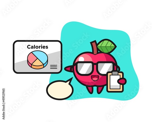 Illustration of apple mascot as a dietitian