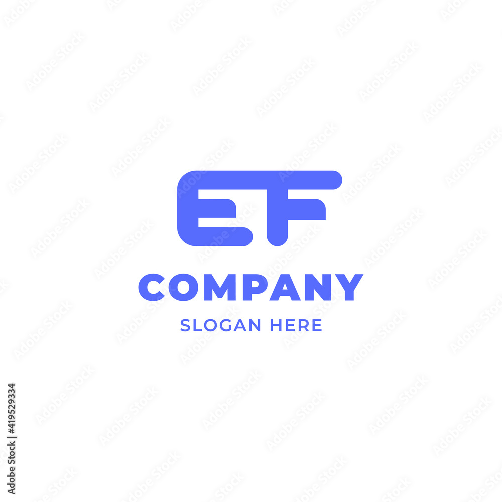 Fototapeta premium Simple and Minimalist Bold Line Letter EF Logo