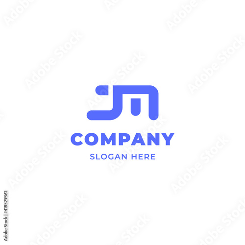 Wallpaper Mural Simple and Minimalist Bold Line Letter JM Logo Torontodigital.ca