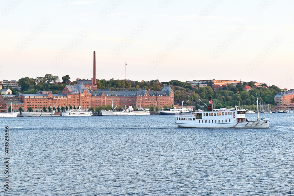 The Old Munchens Brewery in Stockholm, Sweden. View from the Statue of Evert Taube.