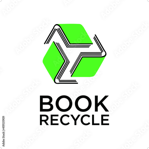 Book recycle logo template