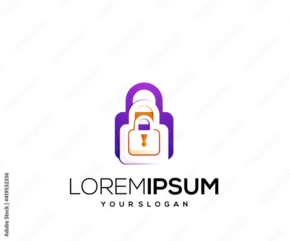 padlock key icon logo design template padlock key icon logo design template