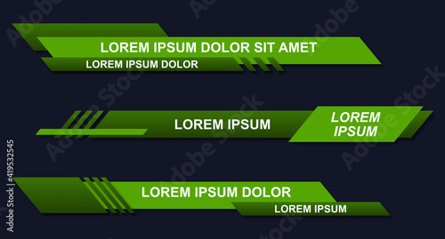 Modern geometric lower third banner template design. Colorful lower thirds set template vector. Modern, simple, clean design style