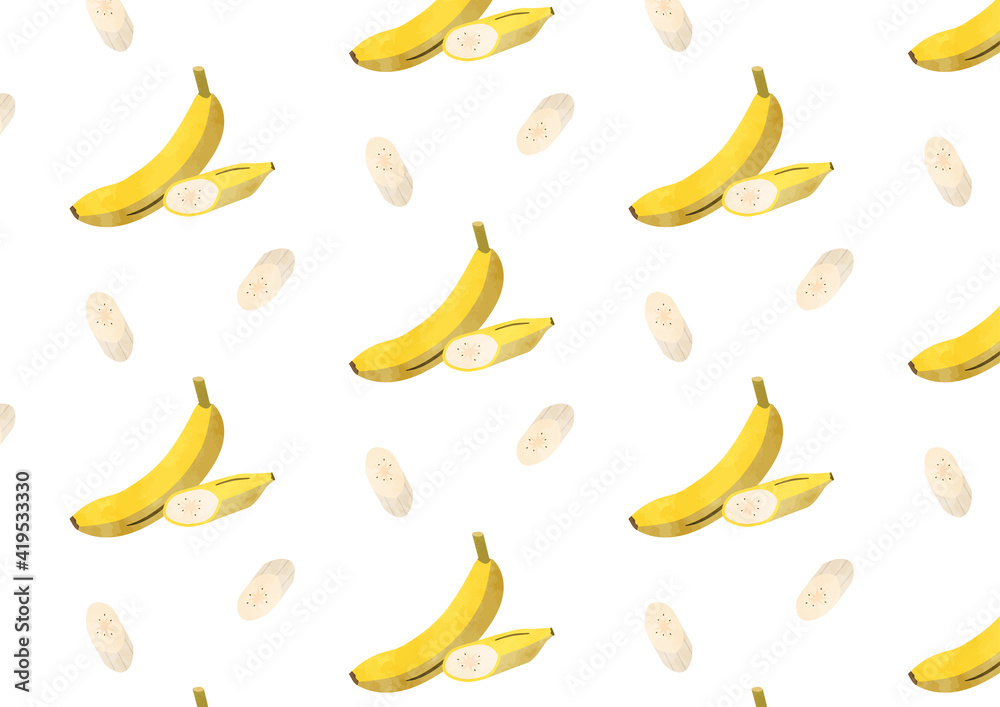 バナナのシームレスパターン　