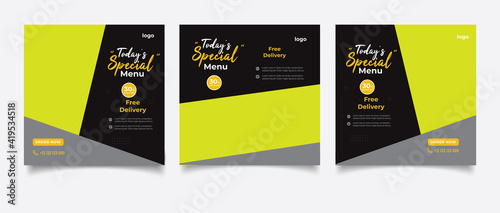 social media instagram post template. Suitable for Social Media Post Restaurant and culinary Promotion. 