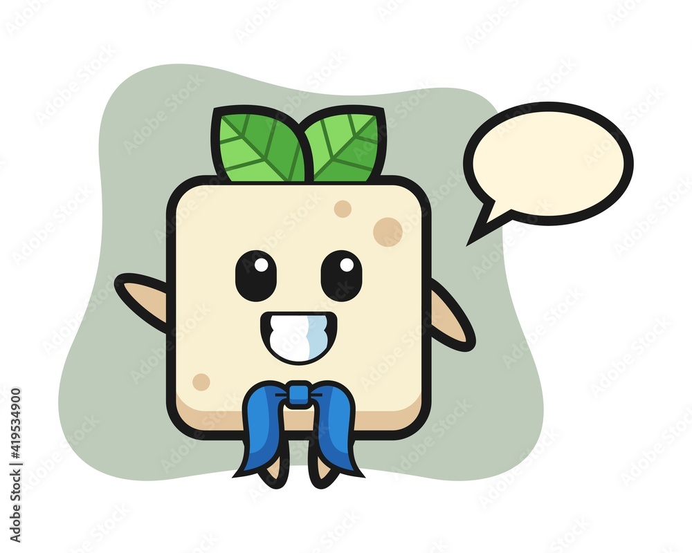 Character mascot of tofu as a sailor man Character mascot of tofu as a sailor man