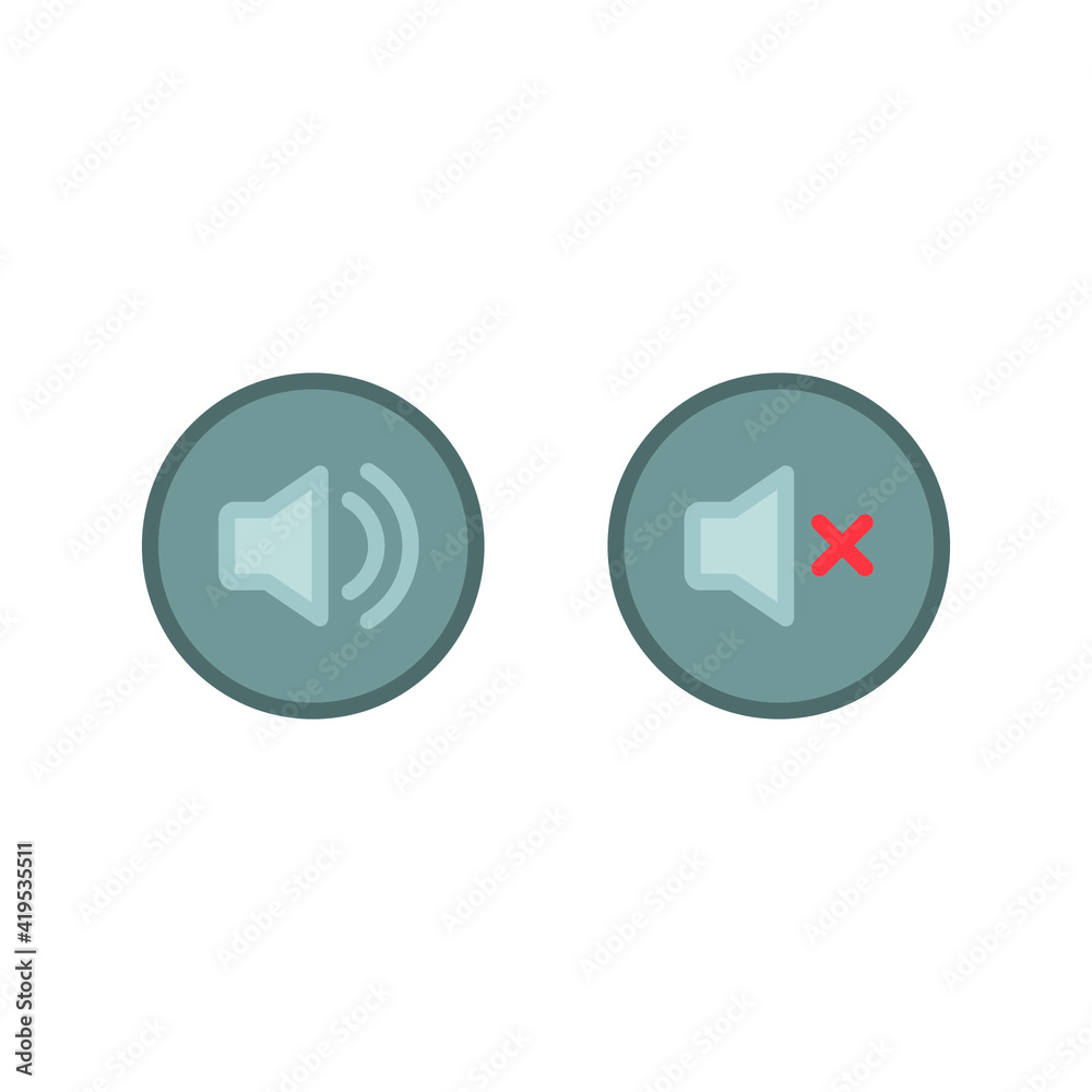Speaker, audio and sound mute icon. Simple filled outline style for Video Conference, Webinar and Video chat. Vector illustration isolated on white background. EPS 10 Speaker, audio and sound mute icon. Simple filled outline style for Video Conference, Webinar and Video chat. Vector illustration isolated on white background. EPS 10