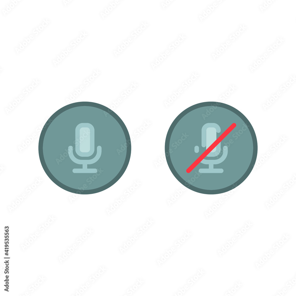 Mic, audio and sound mute icon. Simple filled outline style for Video Conference, Webinar and Video chat. Vector illustration isolated on white background. EPS 10 Mic, audio and sound mute icon. Simple filled outline style for Video Conference, Webinar and Video chat. Vector illustration isolated on white background. EPS 10