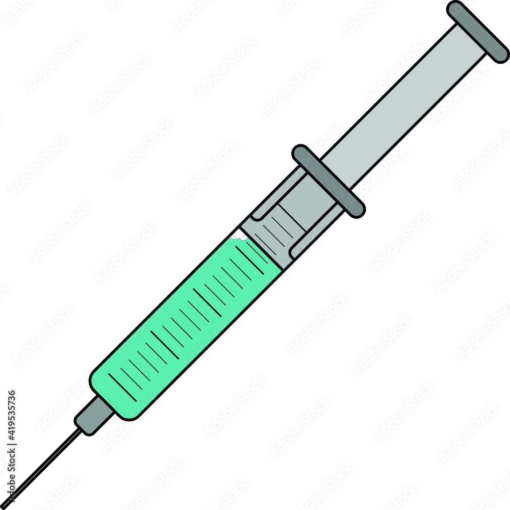 Fototapeta premium Simple injection colored symbol for medical