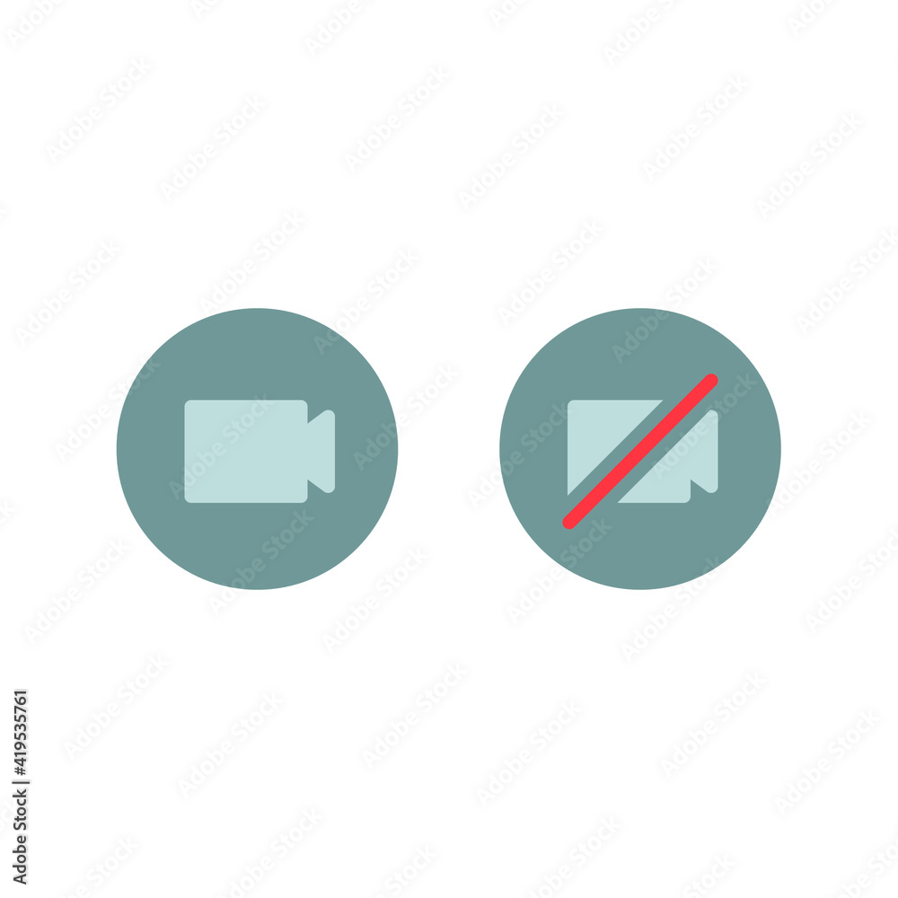 Video camera icon. Simple flat style for Video Conference, Webinar and Video chat. Vector illustration isolated on white background. EPS 10 Video camera icon. Simple flat style for Video Conference, Webinar and Video chat. Vector illustration isolated on white background. EPS 10