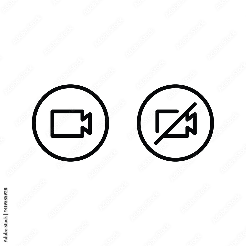 Video camera line icon. Simple outline style for Video Conference, Webinar and Video chat. Vector illustration isolated on white background. EPS 10 Video camera line icon. Simple outline style for Video Conference, Webinar and Video chat. Vector illustration isolated on white background. EPS 10