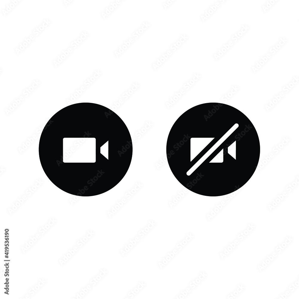 Video camera glyph icon simple solid style for video conference