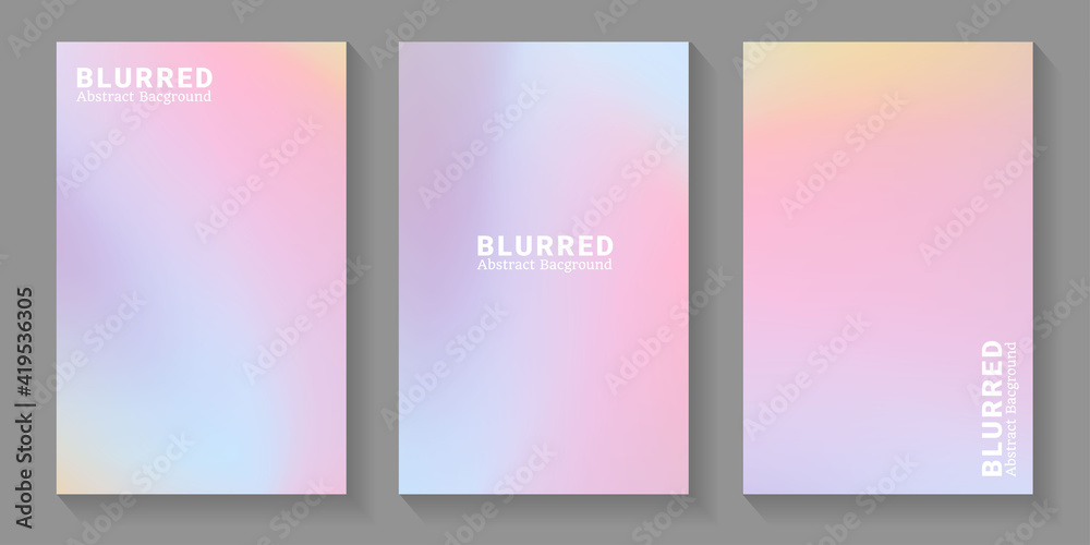 Set of soft cloud background in pastel colorful gradation. Modern blurred background. Vector EPS.10	
