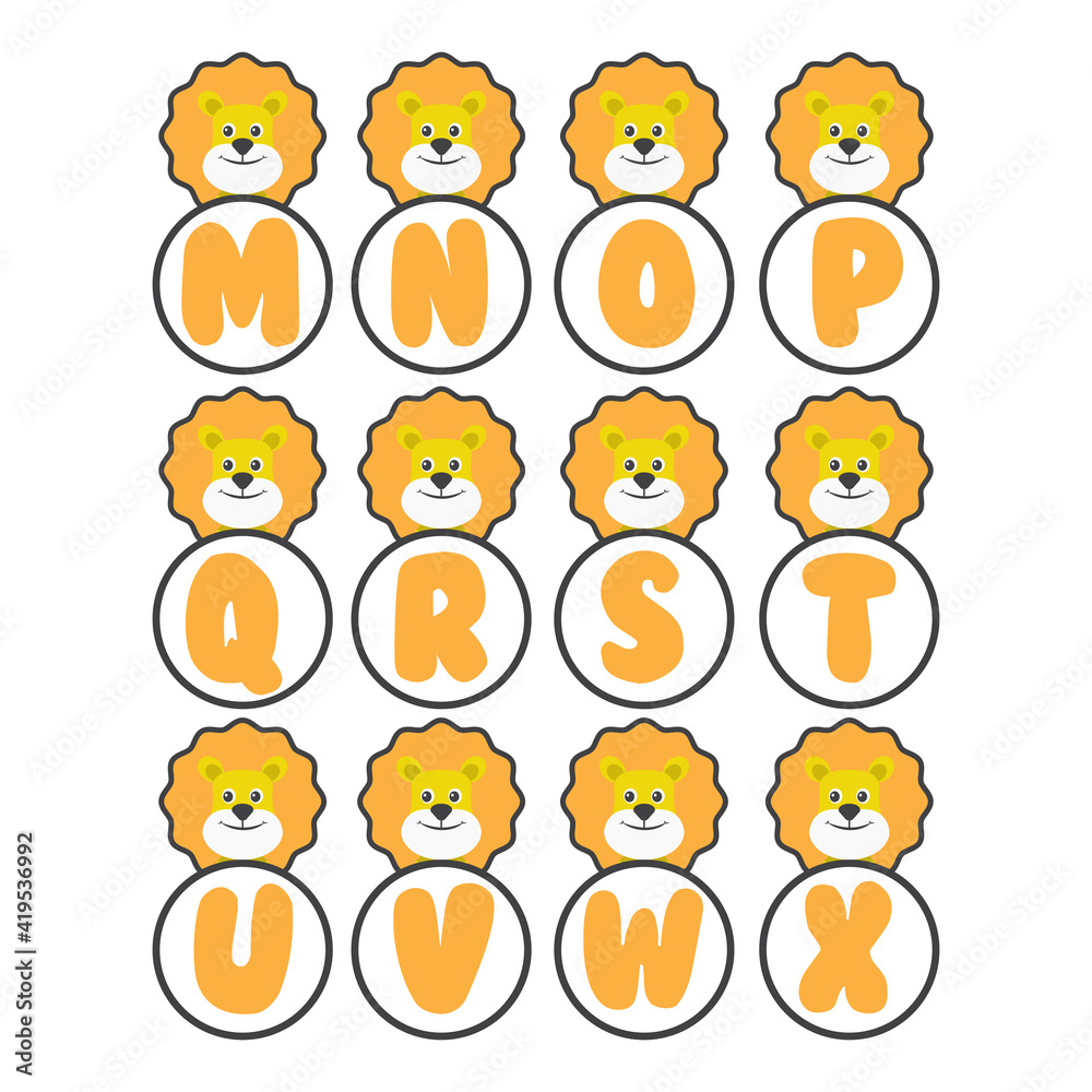 Lion alphabet collection, vector art and illustration. Lion alphabet collection, vector art and illustration.