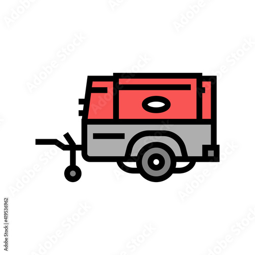 diesel air compressor color icon vector. diesel air compressor sign. isolated symbol illustration