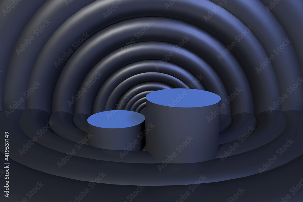 Fototapeta premium 3d rendering backround sircle black and podium