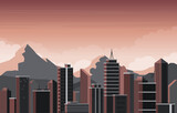 Sky City Building Construction Cityscape Skyline Business Illustration