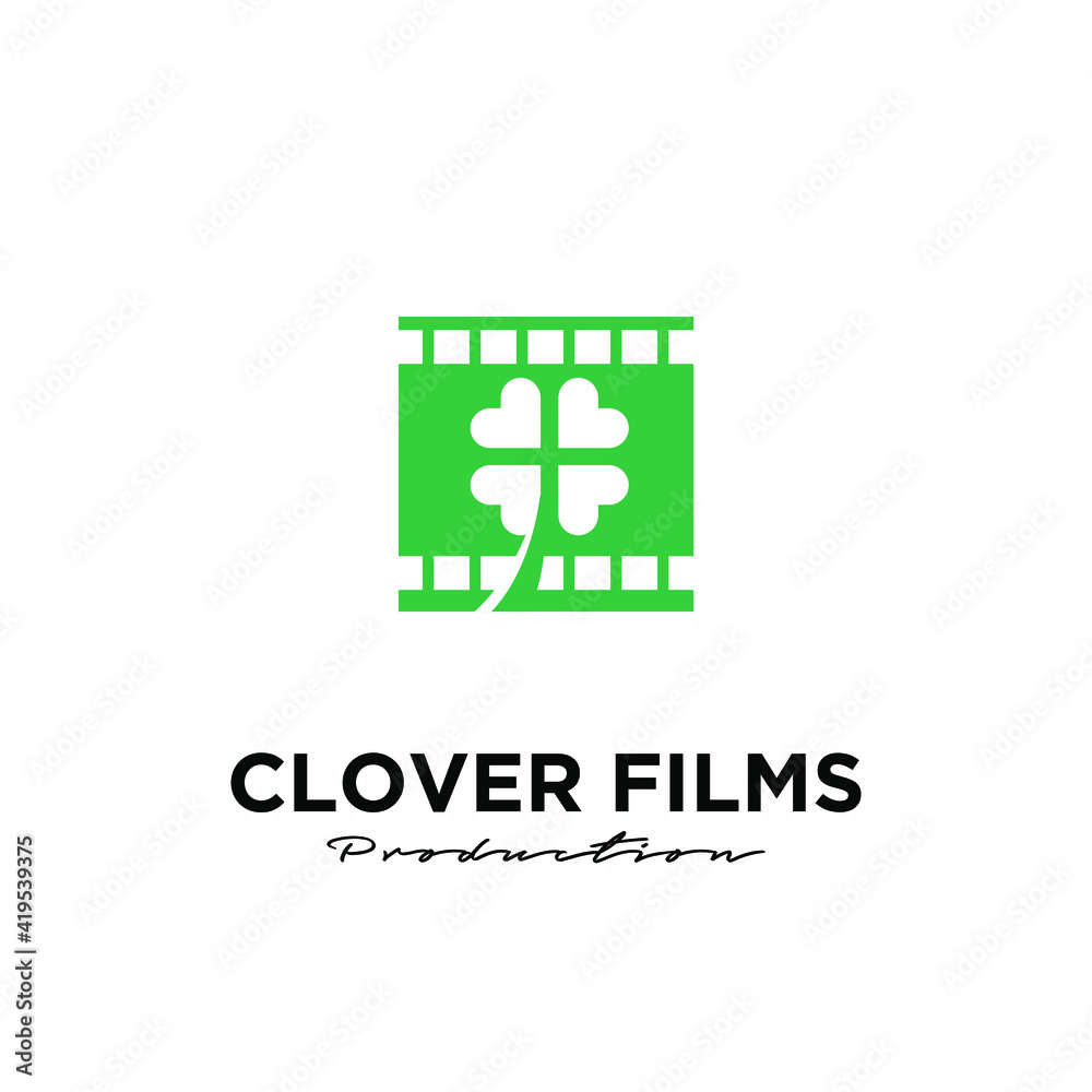 Obraz premium clover film movies logo icon design