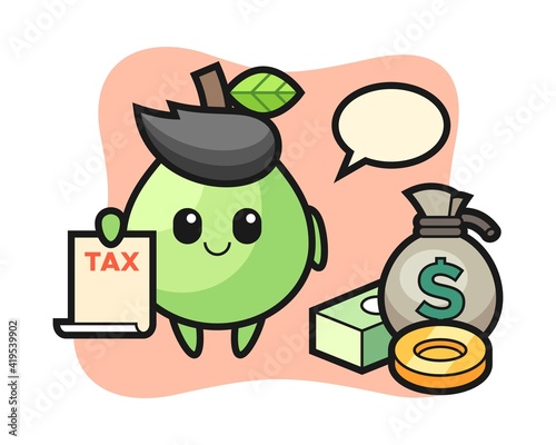 Character cartoon of guava as a accountant