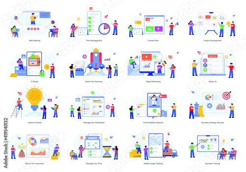 
Flat Illustrations of Website Services 

