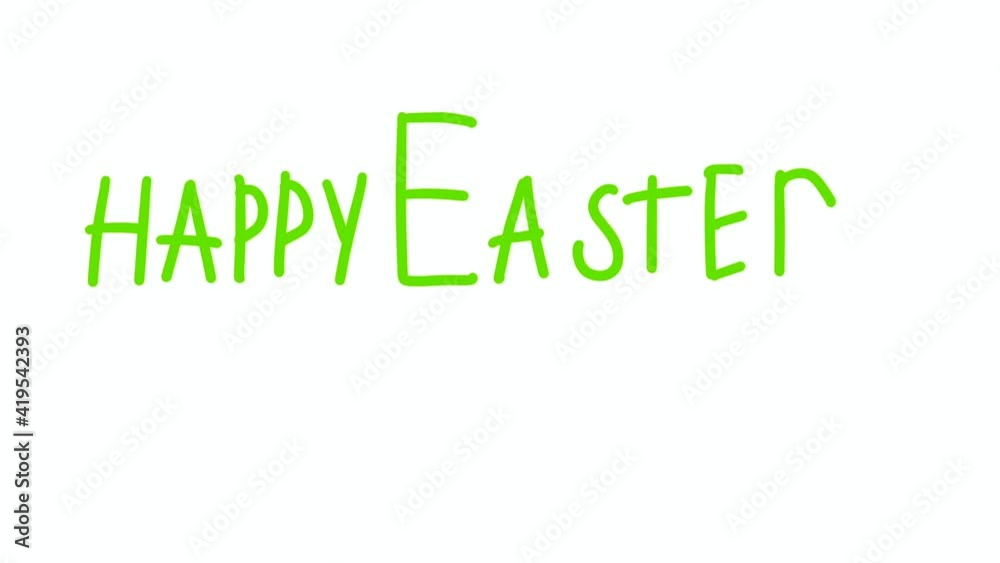 Happy Easter animated green lettering. Animated green letters. Happy Easter animated green lettering. Animated green letters.