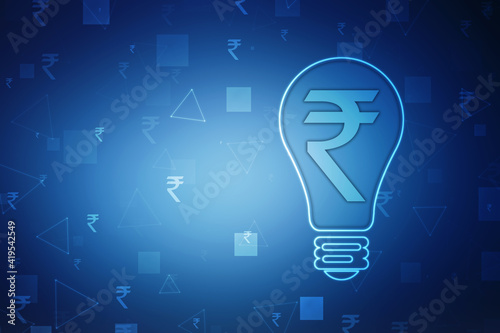 Rupee currency . 2D rendering illustration