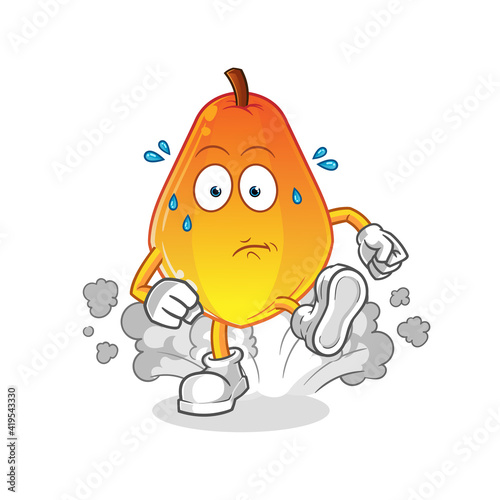 papaya running illustration. character vector