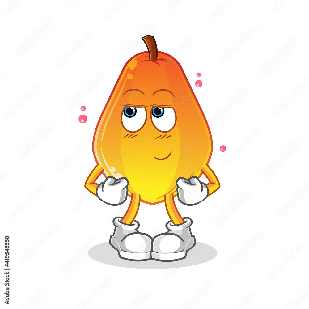 papaya shy vector. cartoon character papaya shy vector. cartoon character