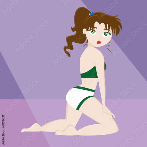 Girl model in a swimsuit